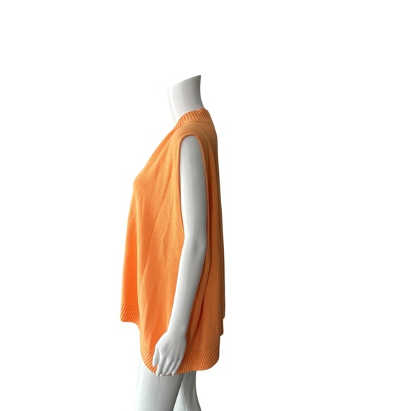 Eskandar Orange V-Neck Sleeveless Sweater Size XL(Size Tag Missing) - Picture 4 of 7